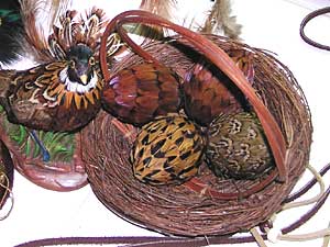 
Feather eggs in a nest is one of the more popular crafts in Donna Landsman's book. (MPR Photo/Cara Hetland)