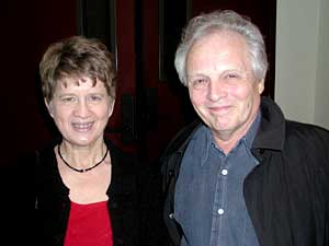 
Audience members Beth Henty and Jim McPherson felt they had witnessed a new brand of theater. McPherson said he came away feeling stimulated. (MPR photo/Chris Roberts)