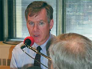 
Challenger Chris Coleman says St. Paul can be a better city under his leadership. (MPR Photo/Marisa Helms)