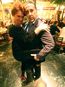 
Connie Stack shares a few dances with local tango instructor Daniel Larson, nicknamed, "El Toro." (Photo courtesy of Brooks Peterson)