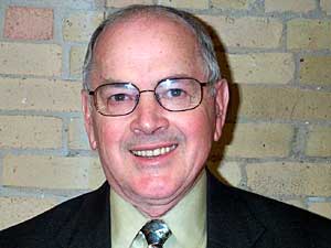 
Former Bemidji State University President Jim Bensen is now head of a new organization called Bemidji Leads. The group spent more than a year listening to public opinion. It then established 17 goals that embrace growth while maintaining small town charm. (MPR photo/Tom Robertson)