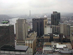 
The view from the top of the building looking southwest. (MPR Photo/William Wilcoxen)