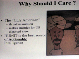 
Classes at Camp Shelby include sessions on how Americans are perceived in Iraq. (MPR Photo/Mark Zdechlik)