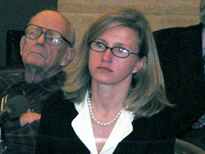 
Kristin Applegate told the committee that the dispute with Oliaei is "difficult and unfortunate" for all involved, but that it's wrong to conclude that the MPCA has not made the PFC contamination issue a big priority. (MPR Photo/Lorna Benson)