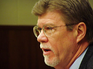 
With the release of his latest report, Legislative Auditor James Nobles told lawmakers that the state's most important computers remain vulnerable. (MPR Photo/Tim Pugmire)