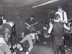 
Husker Du at the Entry. Many Entry bootlegs First Avenue obtained couldn't be used because of poor sound quality. (Image courtesy of Greg Helgeson and the Minnesota Center for Photography)