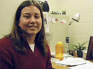 
Graduate student Becky Eggimann reconciled her own conflict between her faith and her science education. (MPR Photo/Art Hughes)