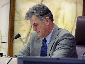 
 County Commissioner Peter McLaughlin says he voted to weaken the ban believing it will prompts state lawmakers to enact a statewide ban.
 (MPR Photo/Brandt Williams)