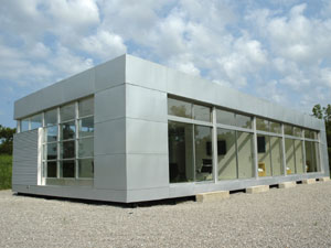 
The LVL house is one of the most affordable in the prefabricated market. It runs about $40,000, but that does not include the cost of land, delivery or assembly. (Image courtesy of Walker Art Center)
