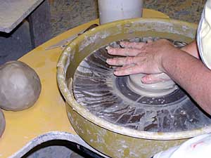 
The studio/gallery will have working space for painting or creating pottery.  Artists can buy studio space and use the back to paint or spin a pottery wheel.  There will be classes for the public in painting, drawing and pottery. (MPR Photo/Cara Hetland)
