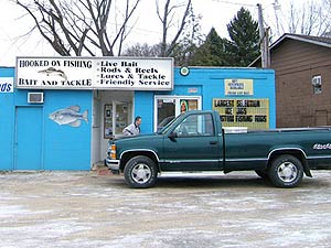 
Hooked on Fishing Bait shop on Rochester’s north side is a popular destination for local ice anglers. Owner Mike Smith says many of his customers read angling websites. He imagines they’ll take a listen to the DNR’s podcast. 

 (MPR photo/Sea Stachura)