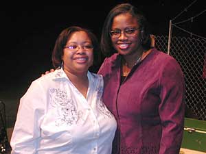 
Audience members Shonda Allen and Nede Windham. Both have seen "Hot Comb" several times and feel their lives are reflected in it. (MPR photo/Chris Roberts)