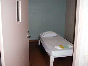 
One of the 87 beds in HCMC's psychiatric unit. The unit is frequently full, and patients seeking help there need to find an empty spot in another hospital in the region. (MPR Photo/Dan Olson)