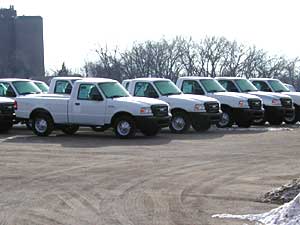 
The St. Paul Ford plant makes Ranger pickup trucks, which have seen declining sales in recent years.  (MPR Photo/Marisa Helms)
