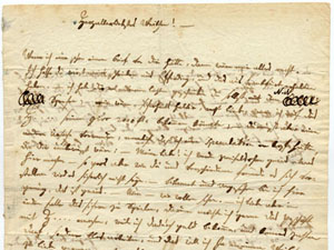 
Side 1 of the letter. (Photo courtesy of the Schubert Club)