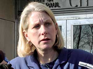 
Ramsey County Attorney Susan Gaertner says she's gratified the jury found Evans guilty, and said the evidence clearly pointed to Evans as the murderer even though the defense said another man did the shooting. (MPR Photo/Elizabeth Stawicki)