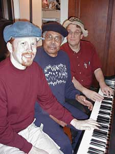 
While Paul Cantrell, Carei Thomas and Todd Harper come from different generations and backgrounds, their shared love of music has become a strong bond that makes them act more like family than colleagues.  (MPR Photo/Marianne Combs)